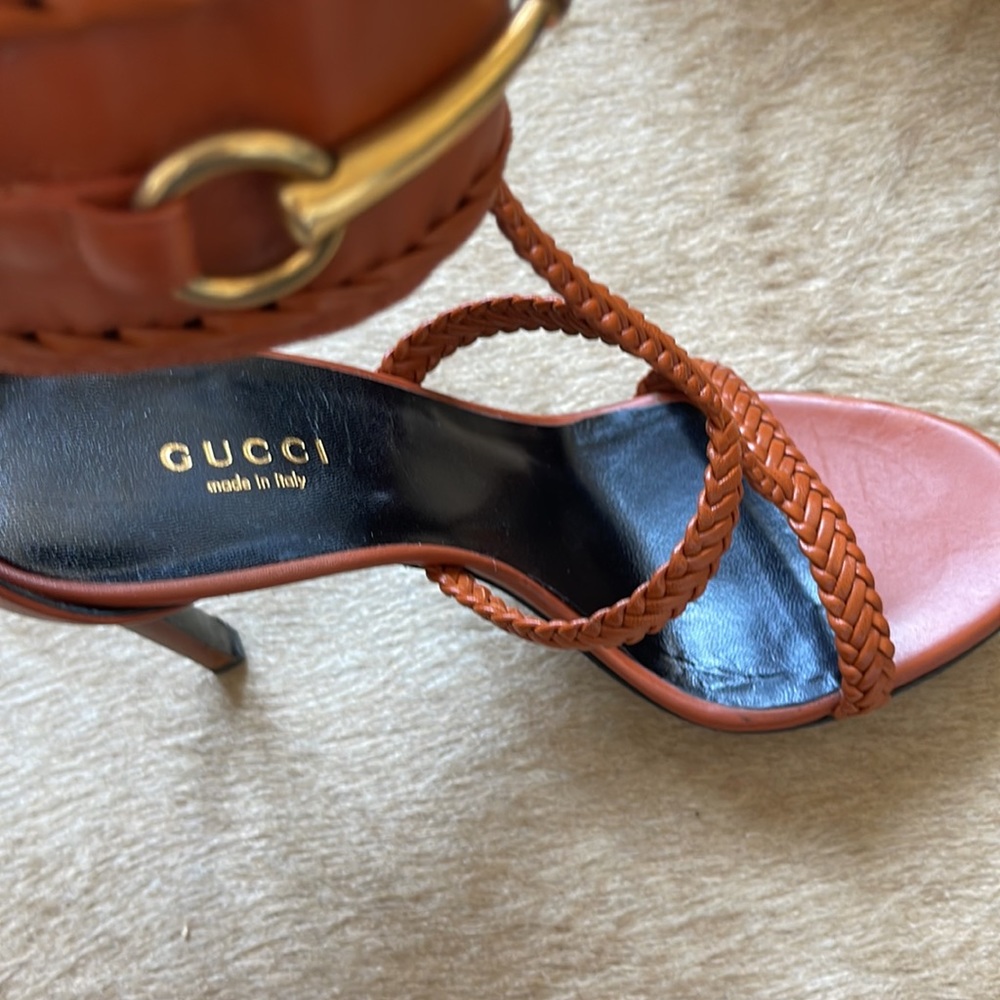 Gucci Malaga Kid Lifford Bitt Orange Size 36.5 - Picture 10 of 16